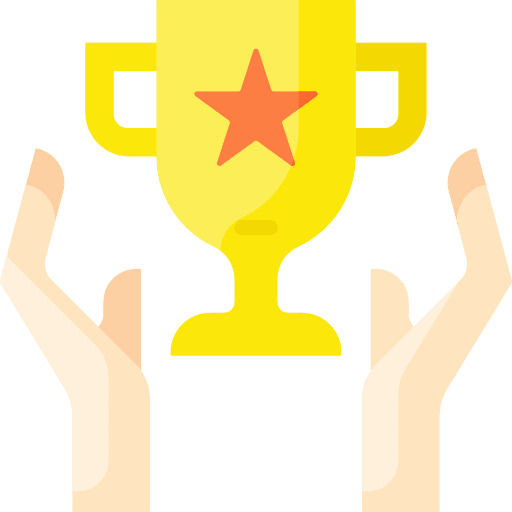 Hands Holding a Trophy With a Star on It, Symbolizing Achievement and Recognition.