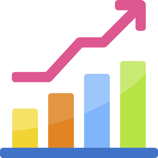 A Graph Showing an Upward Arrow Next to a Bar Chart, Representing Growth and Progress.