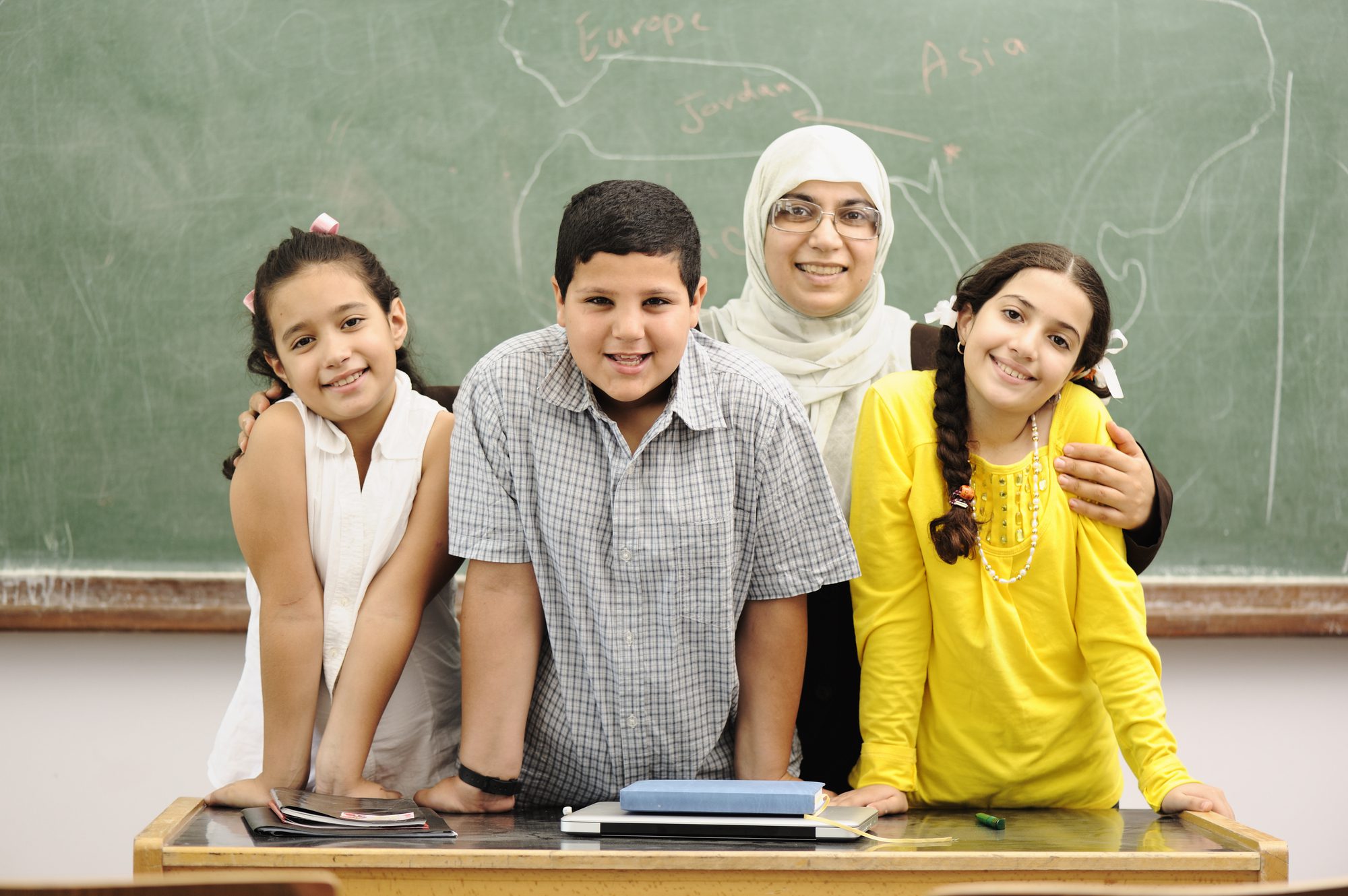Children at School Classroom.