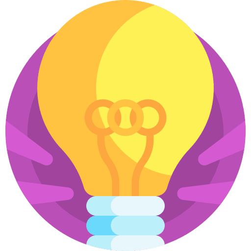 A Light Bulb Glowing Brightly Against a Yellow and Purple Backdrop.